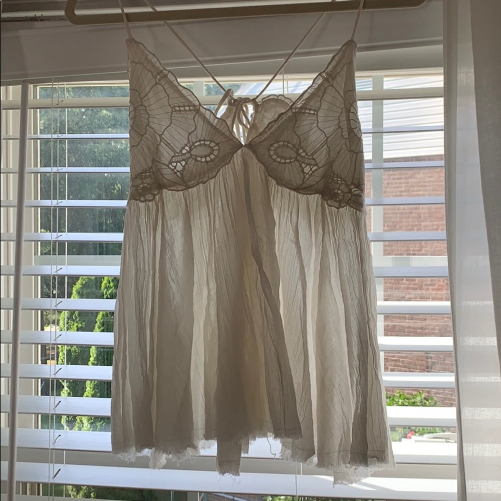 White Free People Lace Tank